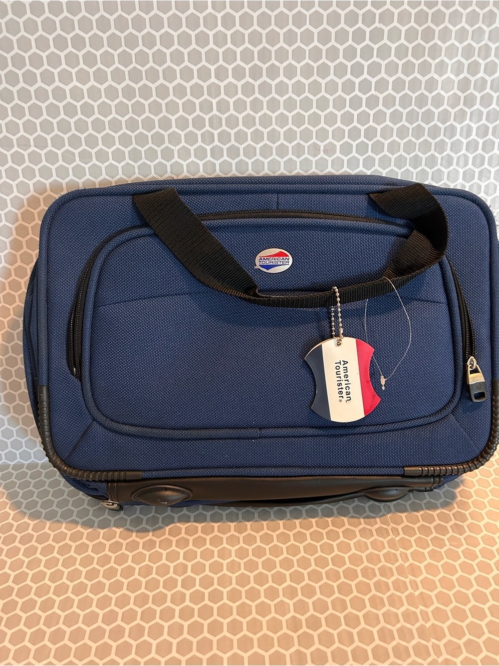 American Tourister Navy Blue Travel Carry-On Vintage Tote